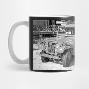 World War 2 military jeep on display Mug